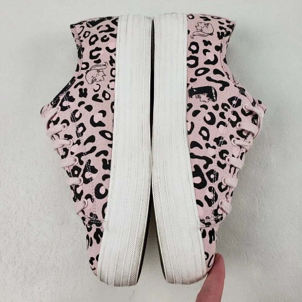 Keds Betty & Veronica Triple Kick Sneakers Pink Leopard Womens 9.5 Lace Up Shoes